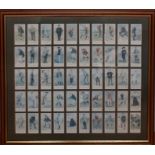 A full set of Cope's Tobacco Golfers card reproductions, framed and glazed, (45x51 cm with frame).