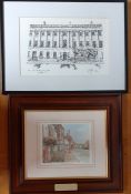 A pair of prints, glazed and framed, (21x33 cm). (2)