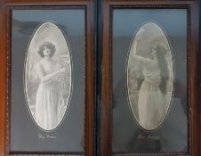 A pair of prints "Day dreams" and "Love's messenger", framed and glazed, (27.5x12 cm each). (2)