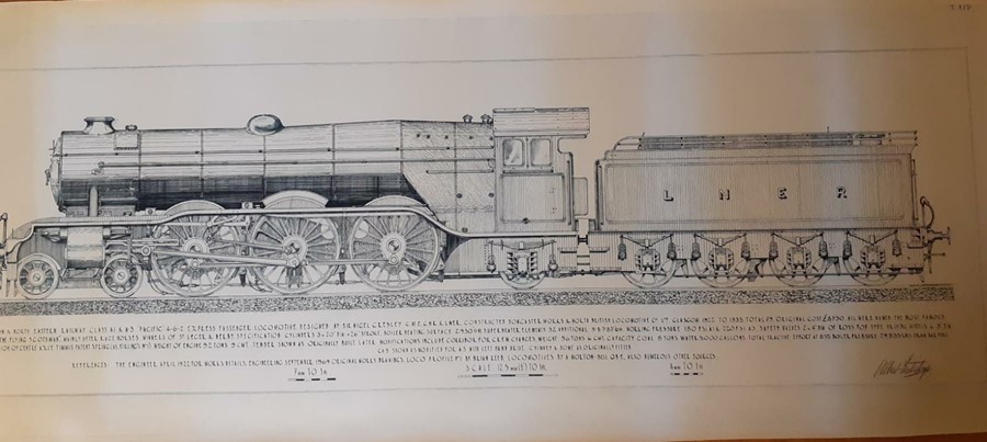A pair of prints depicting 2 LNER locomotive blueprints, (103x41.5 cm). (2) - Image 3 of 5
