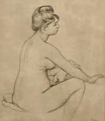 After Pierre-Auguste Renoir (1841-1919) French, "Seated Woman Bathing", possibly a study for '