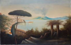 Continental school 21st century, 'Italianate landscape (Naples?)', unsigned, oil on canvas, (100x148