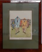 A lithograph after a watercolor by Henry Mayo Bateman (1887-1970) British, "The Ladies", framed