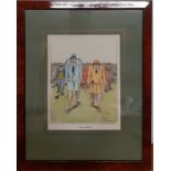 A lithograph after a watercolor by Henry Mayo Bateman (1887-1970) British, "The Ladies", framed