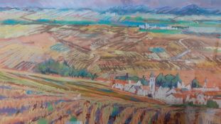 'Champagne county', signed with monograme: 'R.J.' (R.Jones, according label verso), pastel on paper,