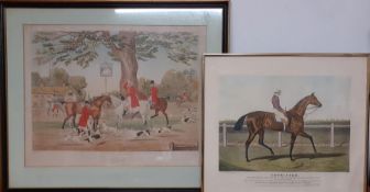 A pair of equestrian prints, (45x58 cm largest). (2)