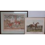 A pair of equestrian prints, (45x58 cm largest). (2)