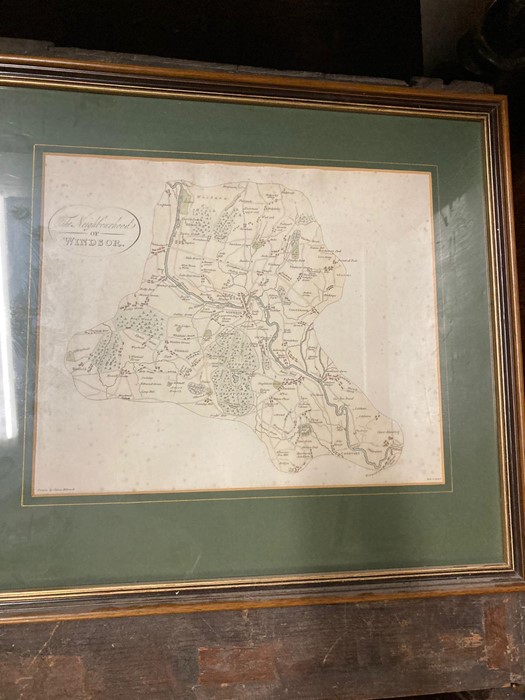 A set of historic county maps and prints, including The Neighbourhood of Windsor, after James - Image 4 of 6