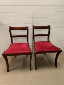 Two mahogany dining chairs