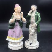 A Pair of Porcelain figures made in Occupied Japan.