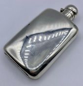 A quality white metal hip flask