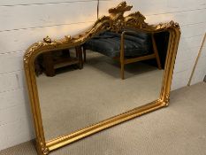 A gilt framed over mantle mirror (H100cm W126cm)