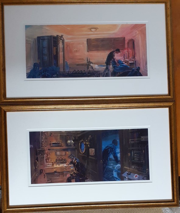 A pair of prints after Tom Lay for the TITANIC production paintings, from the personal collection of - Image 2 of 4