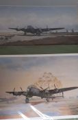 A pair of prints depicting WWII Bombardiers, (40x59 cm). (2)