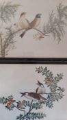 A pair of Chinese paintings on birds, framed and glazed, (18.5x26.5 cm). (2)