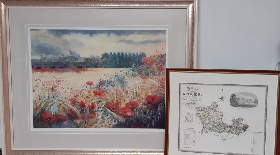 Noel Gregory (1944) British, "Poppy field. Windsor", signed and numbered 46/500, lithograph, - Image 2 of 3