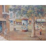 "The kiosck at St. Tropez", a print after Cecil Rochfort D'Oyly-John, framed and glazed, (42x53