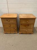 A pair of pine bedsides (H48cm W46cm D37cm)