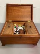 Arts & Crafts Cotswold School Work Box. Exposed Dovetails Fiddle Back Cuban Mahogany, lift out Cedar