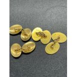 Two pairs of 18ct gold gents cuff links (26.9g)