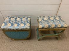 A Lloyd Loom vintage bedroom set comprising of washing basket and stool