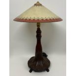 A cast metal table lamp with art and craft theme (H40cm Dia23cm Base)