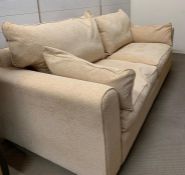 A three seater John Lewis sofa with "Collins and Hayes" upholstery (H75cm W220cm D94cm SH44cm)