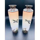 A pair of cloisonné enamel vases AF (H25cm)