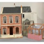 Two vintage dolls houses, along with two green houses AF