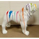 A Contemporary figure of a Bulldog with splashes of colour