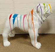 A Contemporary figure of a Bulldog with splashes of colour