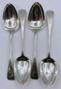 Four silver spoons, hallmarked for Exeter 1860 by Joseph Mayer