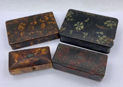 A Selection of four various antique snuff boxes