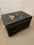 A metal trunk (H32cm W52cm D36cm)