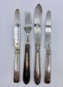 Four items of silver cutlery, various hallmarks.