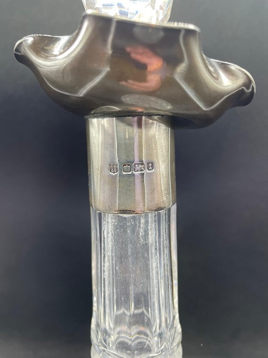 A silver collared cut glass decanter by Cooper Brothers & Sons Ltd - Image 2 of 2