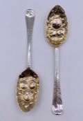 Two Georgian jam spoons, one possibly 1732 (116g Total Weight)