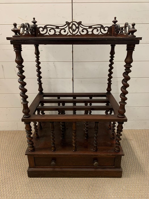 A Regency mahogany Canterbury/Whatnot, divided by turned spindles and drawers below (H78cm W57cm - Image 3 of 7