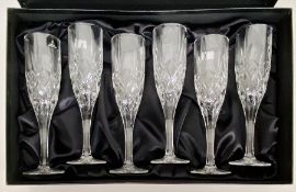 A box set of six crystal stemware Royal Doulton glasses