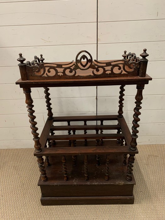 A Regency mahogany Canterbury/Whatnot, divided by turned spindles and drawers below (H78cm W57cm - Image 4 of 7