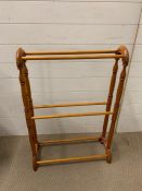 A pine towel rail