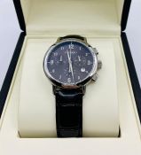 A Christopher Ward 360 (Black Face) watch with original box and paperwork