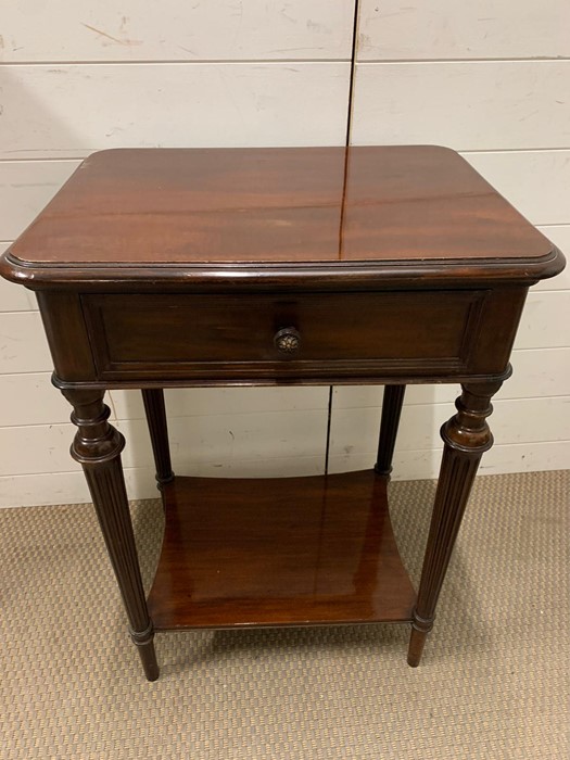 A mahogany side table on flute legs (H76cm W55cm D42cm) - Image 2 of 3