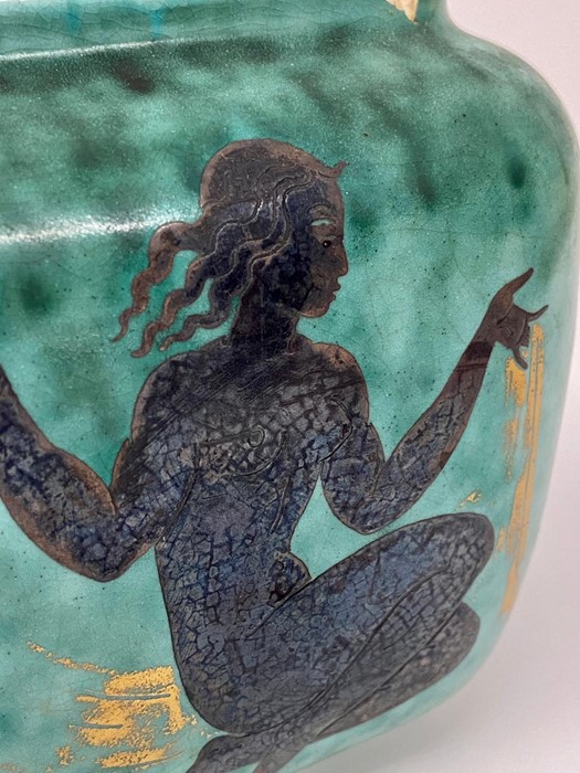 A Wilhelm Kage Gustavsberg lidded art deco ceramic jar with a nude lady motif - Image 3 of 4