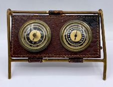 An antique two dial weather station, made in France