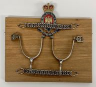 Mounted blues and royals spurs and double link curb chain