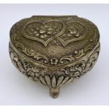 A Japanese white metal trinket box