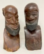 Two African carved heads