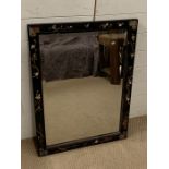 An Ivory and mother of pearl inlay wall mirror (89cm x 64cm)
