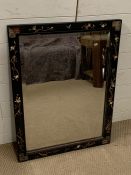 An Ivory and mother of pearl inlay wall mirror (89cm x 64cm)